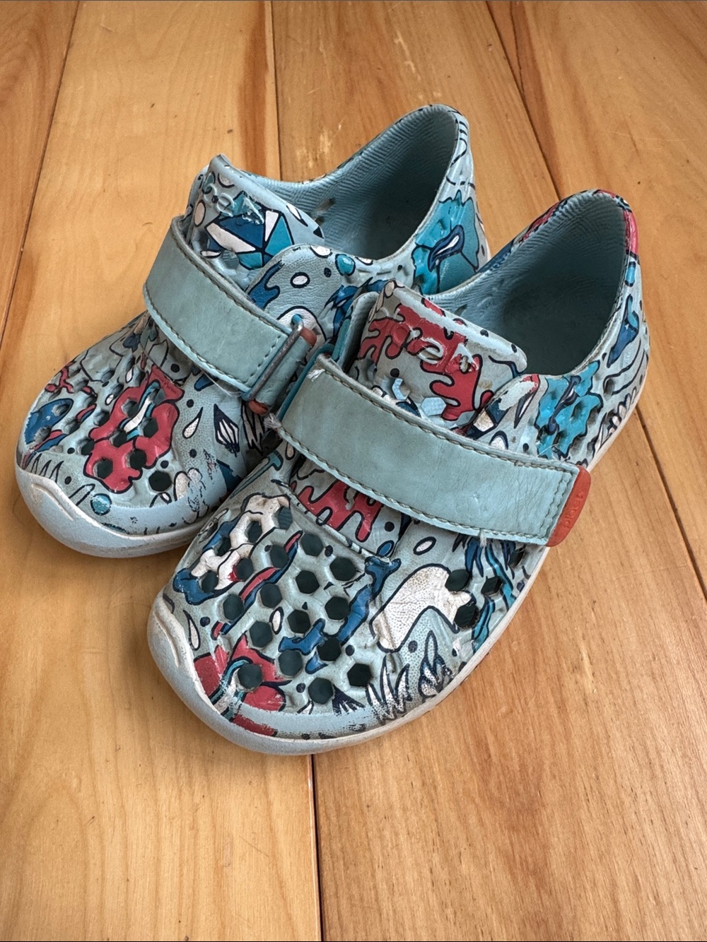 Plae Mimo Ventilated Slip-On Shoes with Hook-and-Loop Strap - Light Blue